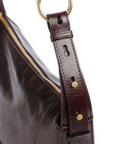 Fedora Schultertasche fein genarbtes Rindsleder mahagoni