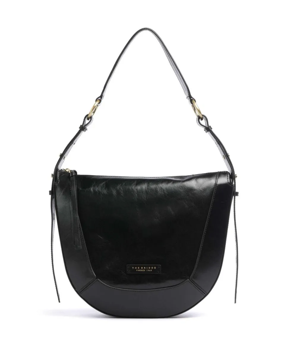 Fedora Schultertasche fein genarbtes Rindsleder schwarz