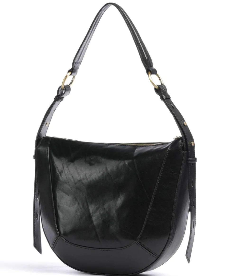 Fedora Schultertasche fein genarbtes Rindsleder schwarz