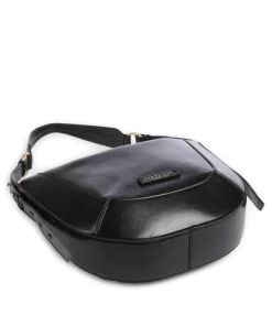 Fedora Schultertasche fein genarbtes Rindsleder schwarz