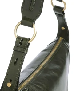 Fedora Schultertasche fein genarbtes Rindsleder khaki