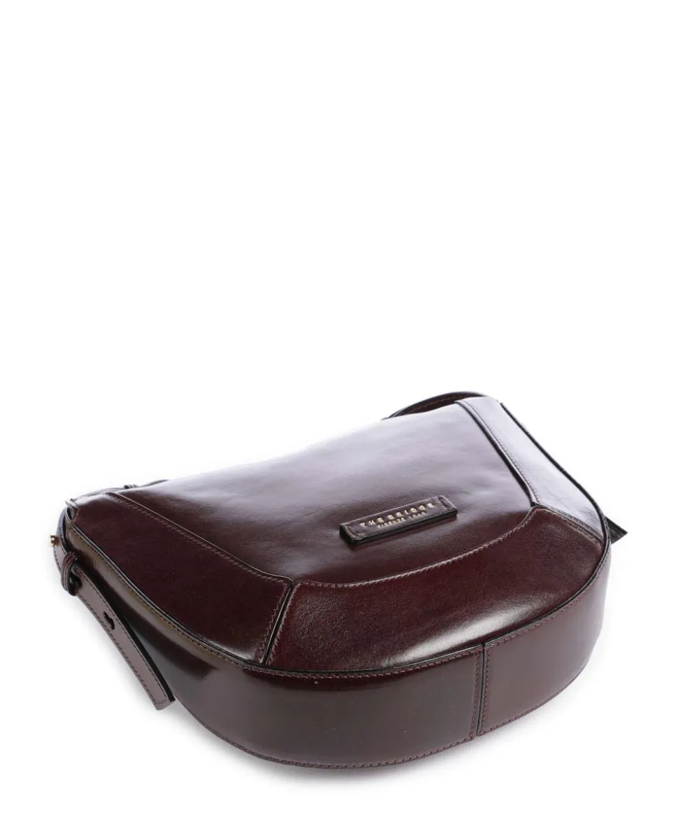 Fedora Umhängetasche fein genarbtes Rindsleder rotbraun