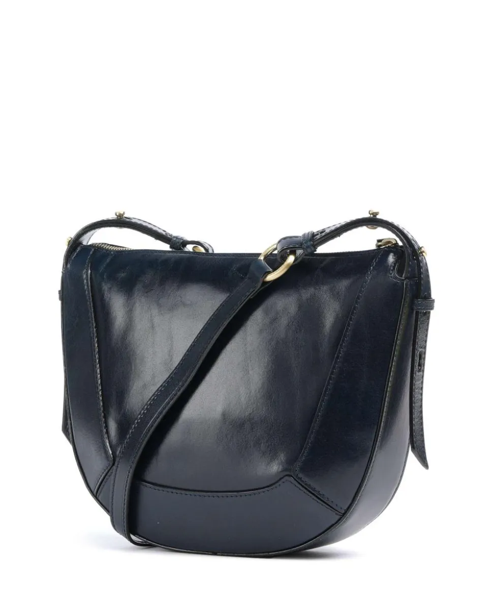 Fedora Umhängetasche fein genarbtes Rindsleder dunkelblau