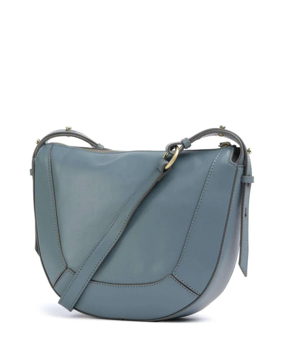 Fedora Umhängetasche fein genarbtes Rindsleder blaugrau