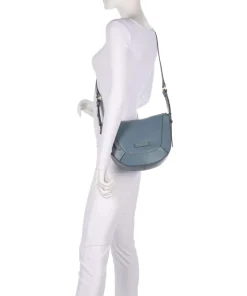 Fedora Umhängetasche fein genarbtes Rindsleder blaugrau