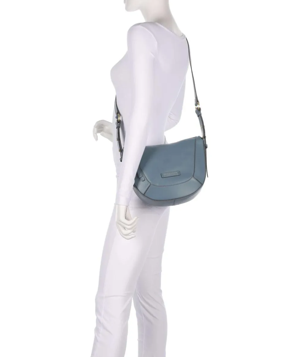 Fedora Umhängetasche fein genarbtes Rindsleder blaugrau