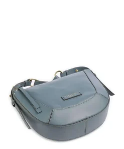 Fedora Umhängetasche fein genarbtes Rindsleder blaugrau