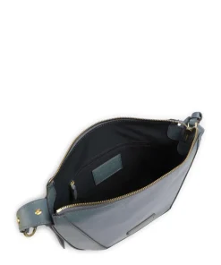 Fedora Umhängetasche fein genarbtes Rindsleder blaugrau