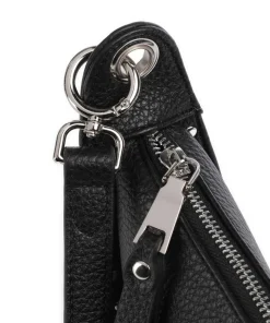 Feel Wild Umhängetasche genarbtes Leder schwarz