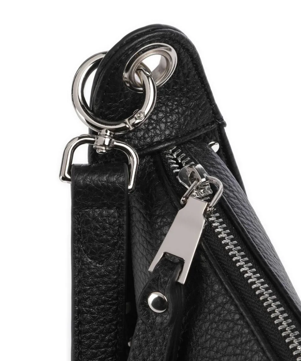 Feel Wild Umhängetasche genarbtes Leder schwarz