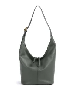 Fernanda Beuteltasche genarbtes Leder dunkelgrün