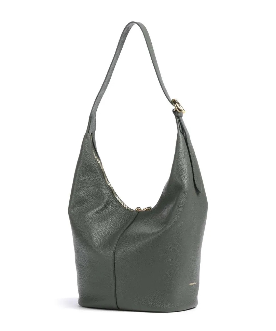 Fernanda Beuteltasche genarbtes Leder dunkelgrün