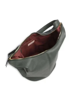 Fernanda Beuteltasche genarbtes Leder dunkelgrün