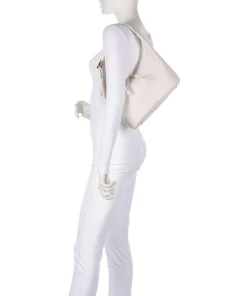 Fernanda Beuteltasche genarbtes Rindsleder weiß