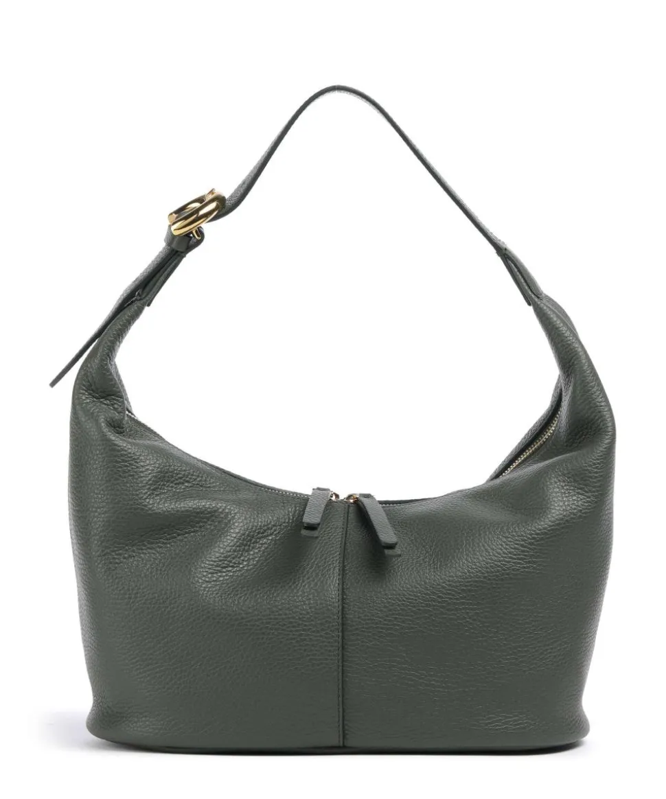 Fernanda Beuteltasche genarbtes Rindsleder dunkelgrün