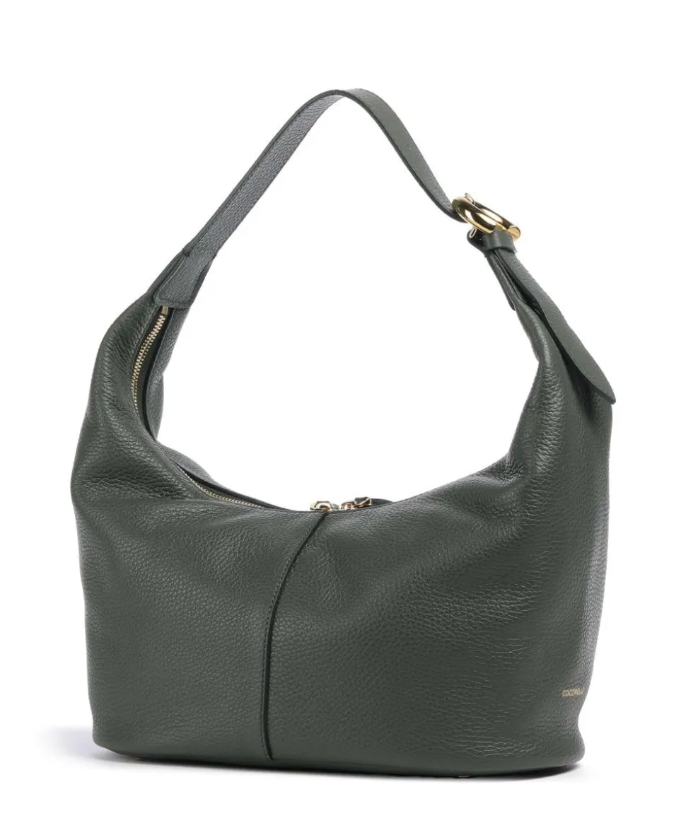 Fernanda Beuteltasche genarbtes Rindsleder dunkelgrün