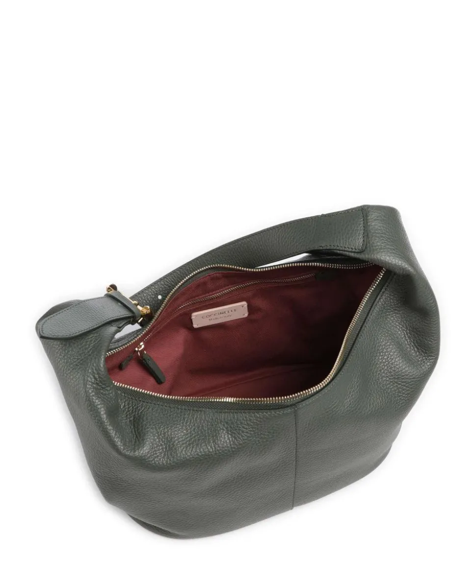 Fernanda Beuteltasche genarbtes Rindsleder dunkelgrün