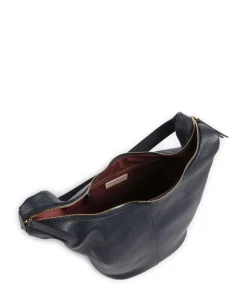 Fernanda Beuteltasche genarbtes Leder dunkelblau