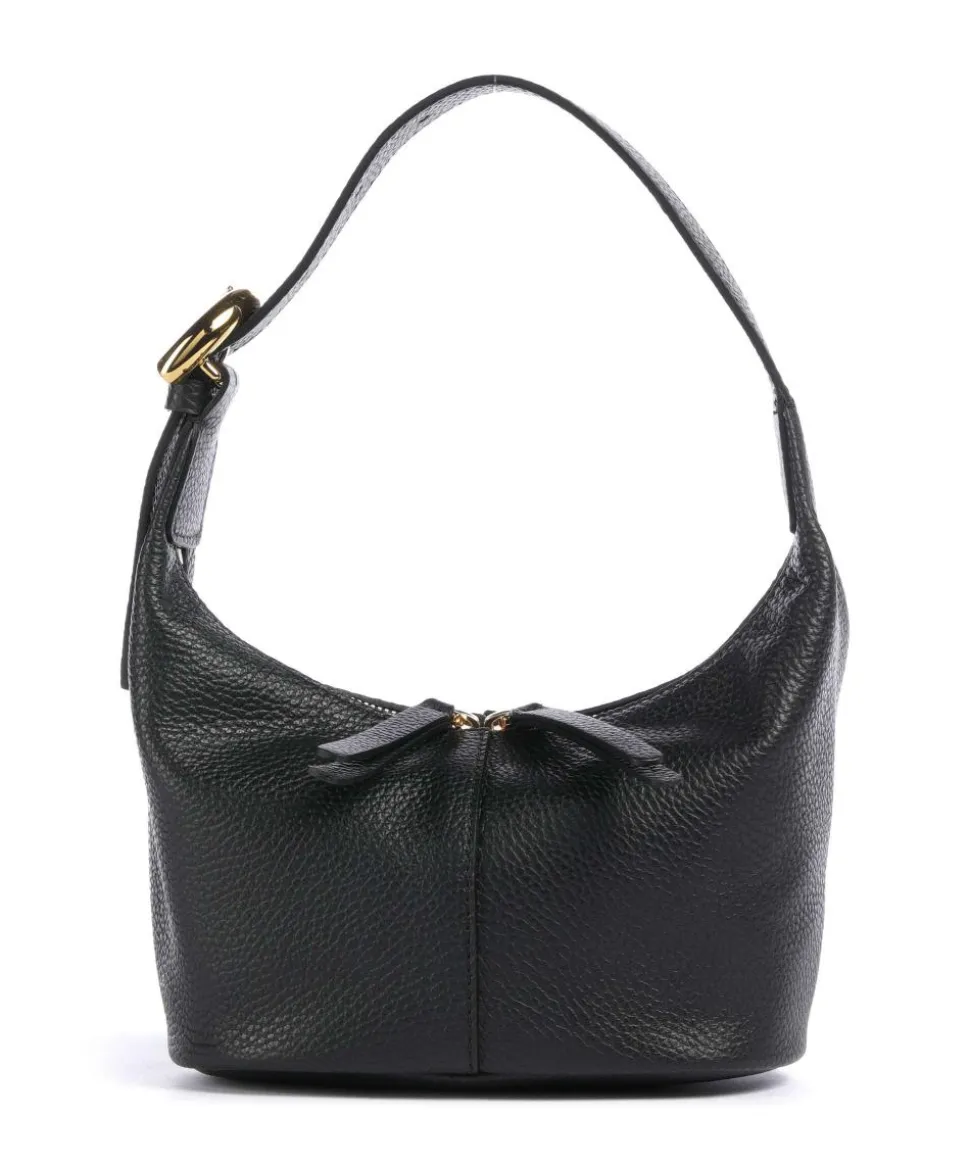 Fernanda Schultertasche genarbtes Leder schwarz