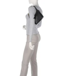 Fernanda Schultertasche genarbtes Leder schwarz