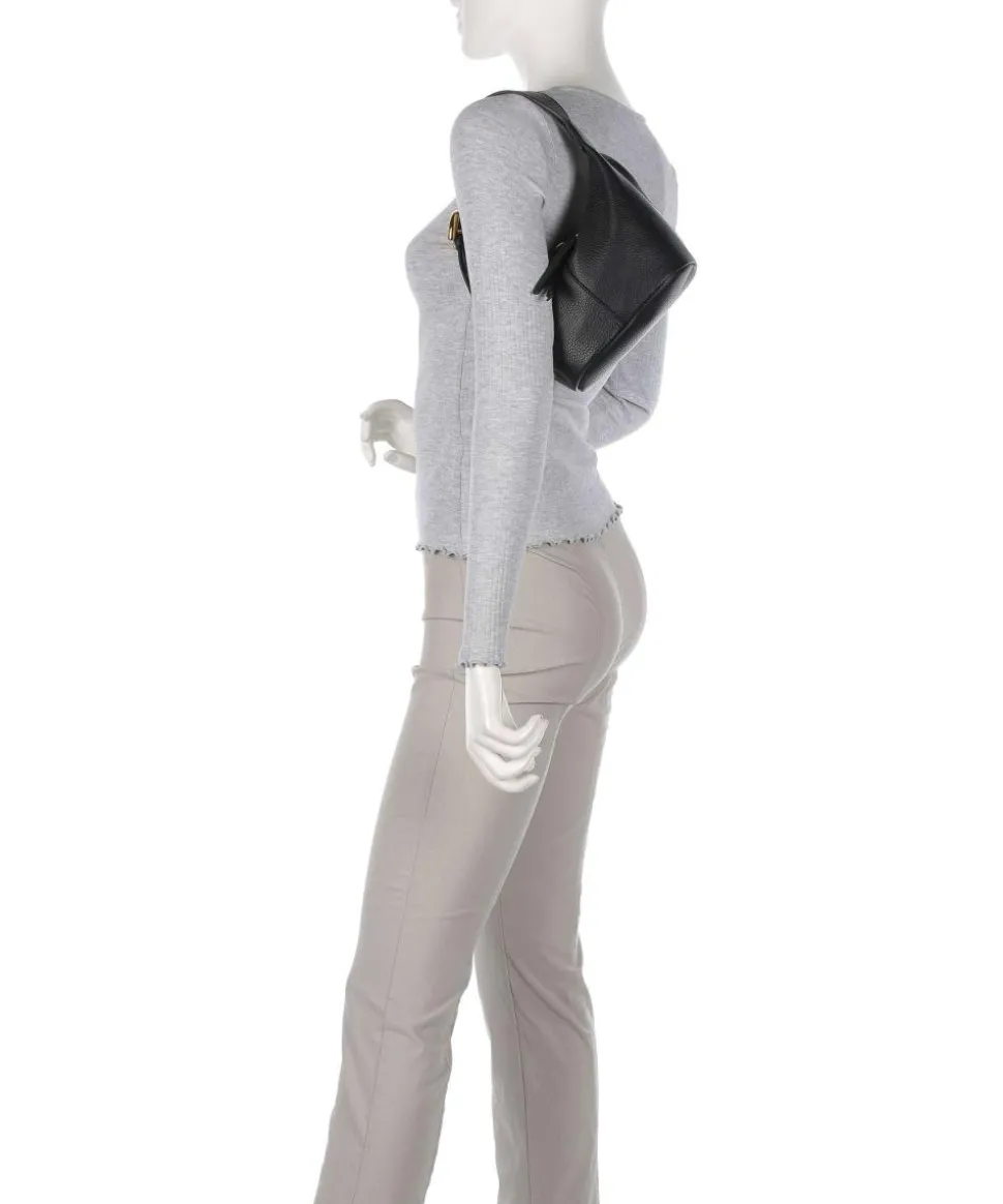 Fernanda Schultertasche genarbtes Leder schwarz