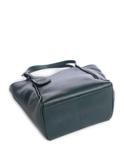 Fine Florence Umhängetasche fein genarbtes Leder petrol