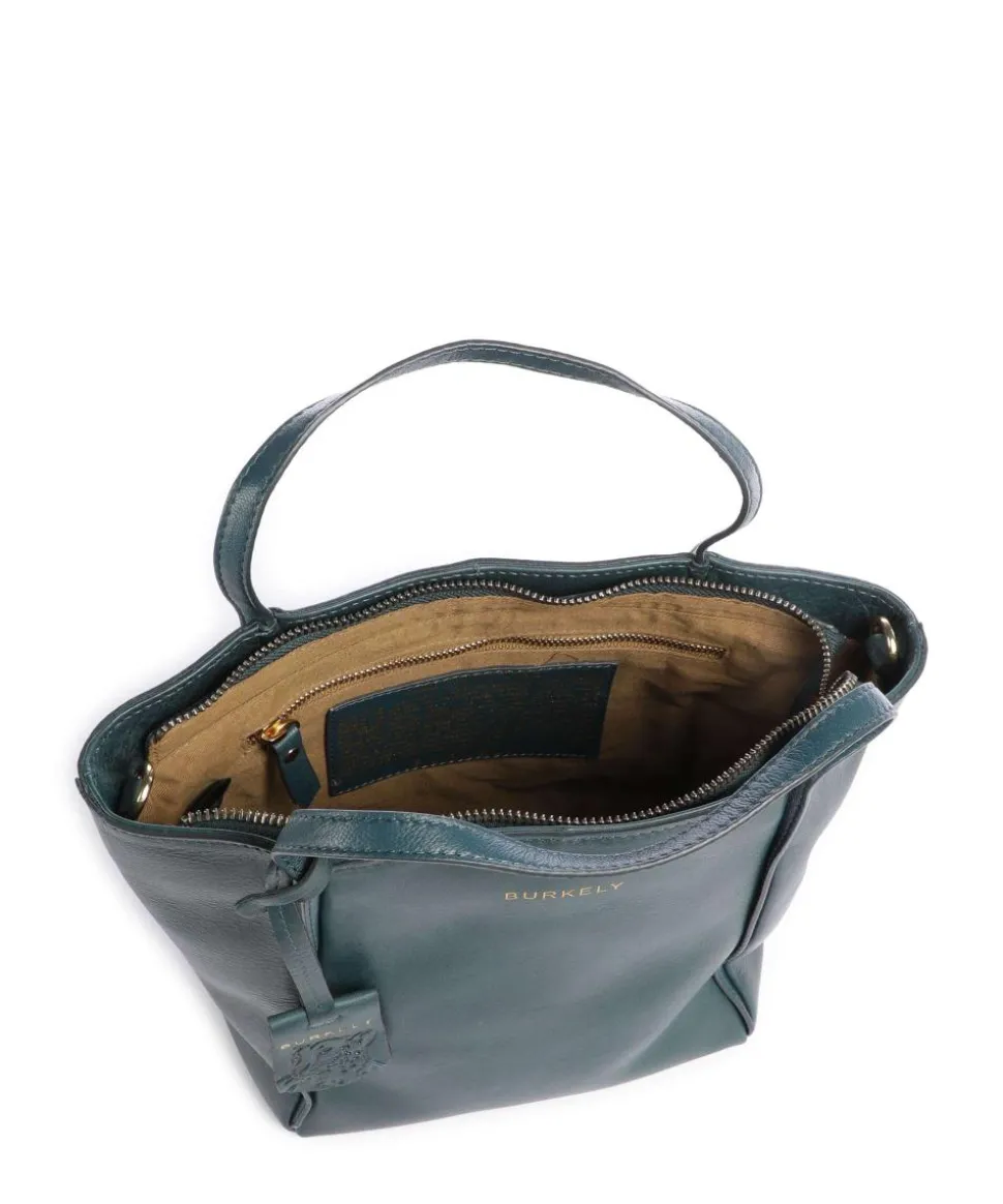 Fine Florence Umhängetasche fein genarbtes Leder petrol