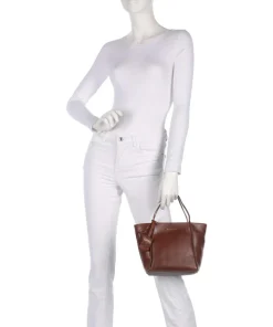 Fine Florence Umhängetasche fein genarbtes Leder braun