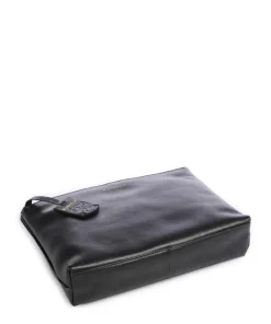 Fine Florence Umhängetasche fein genarbtes Leder schwarz