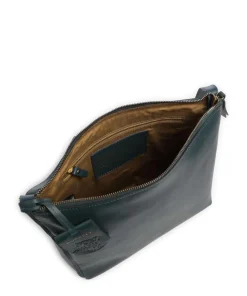 Fine Florence Umhängetasche fein genarbtes Leder petrol