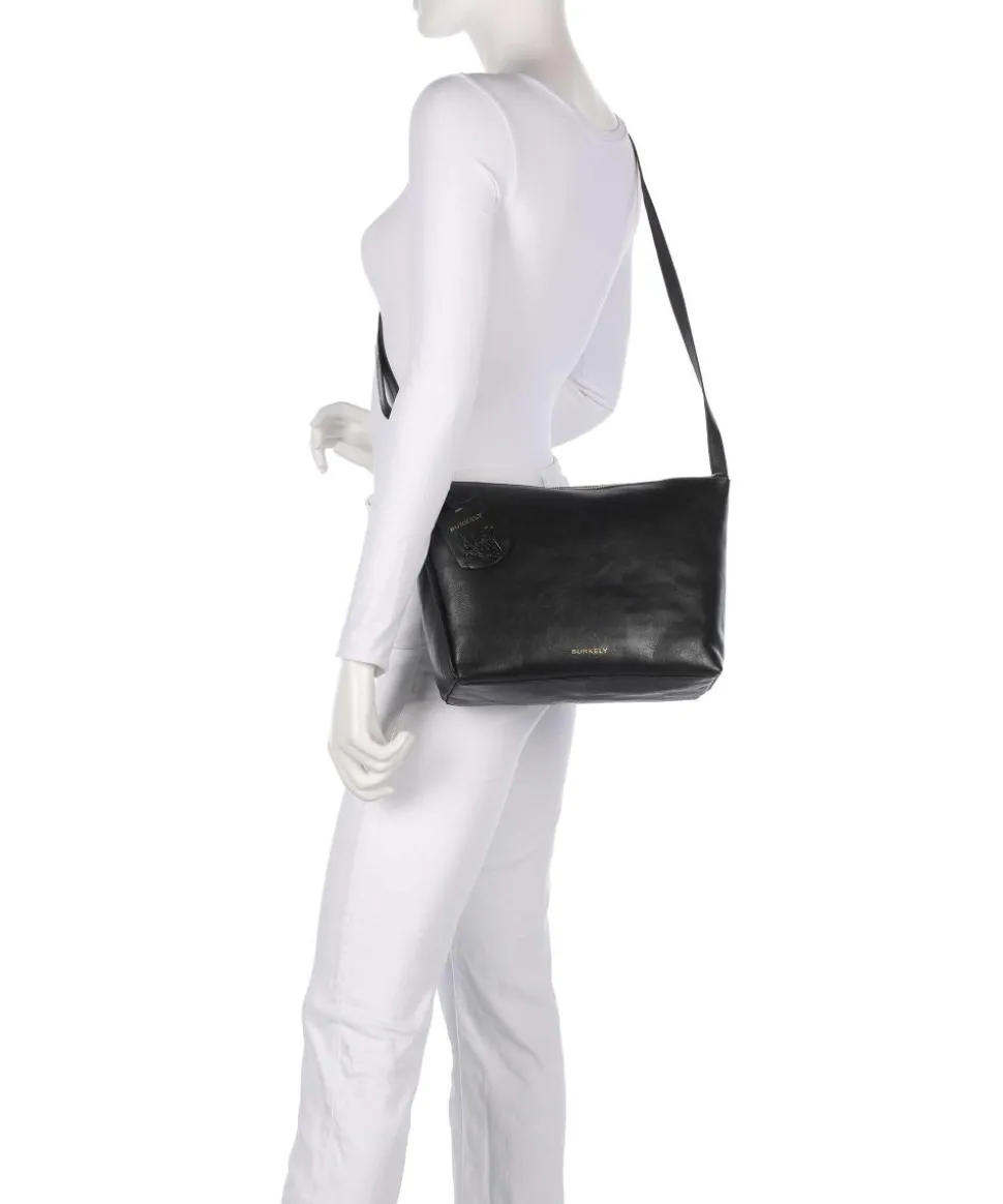 Fine Florence Umhängetasche fein genarbtes Leder schwarz