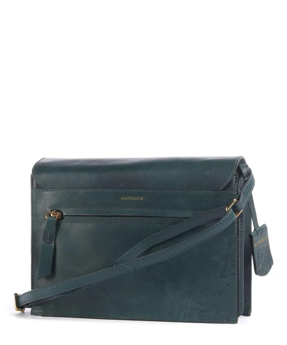 Fine Florence Umhängetasche genarbtes Leder petrol