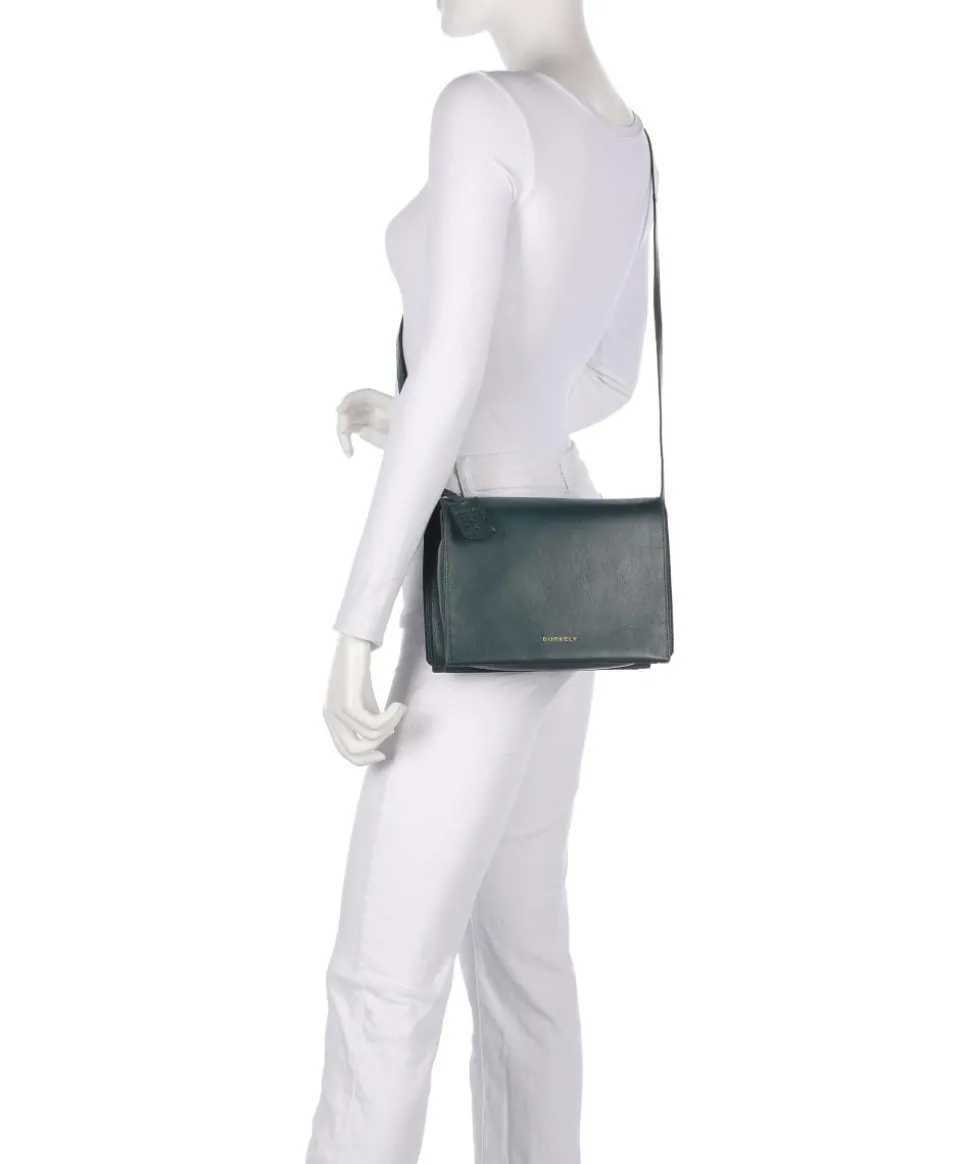 Fine Florence Umhängetasche genarbtes Leder petrol