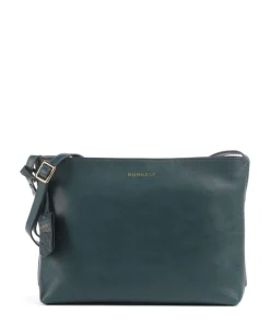 Fine Florence Umhängetasche fein genarbtes Leder petrol