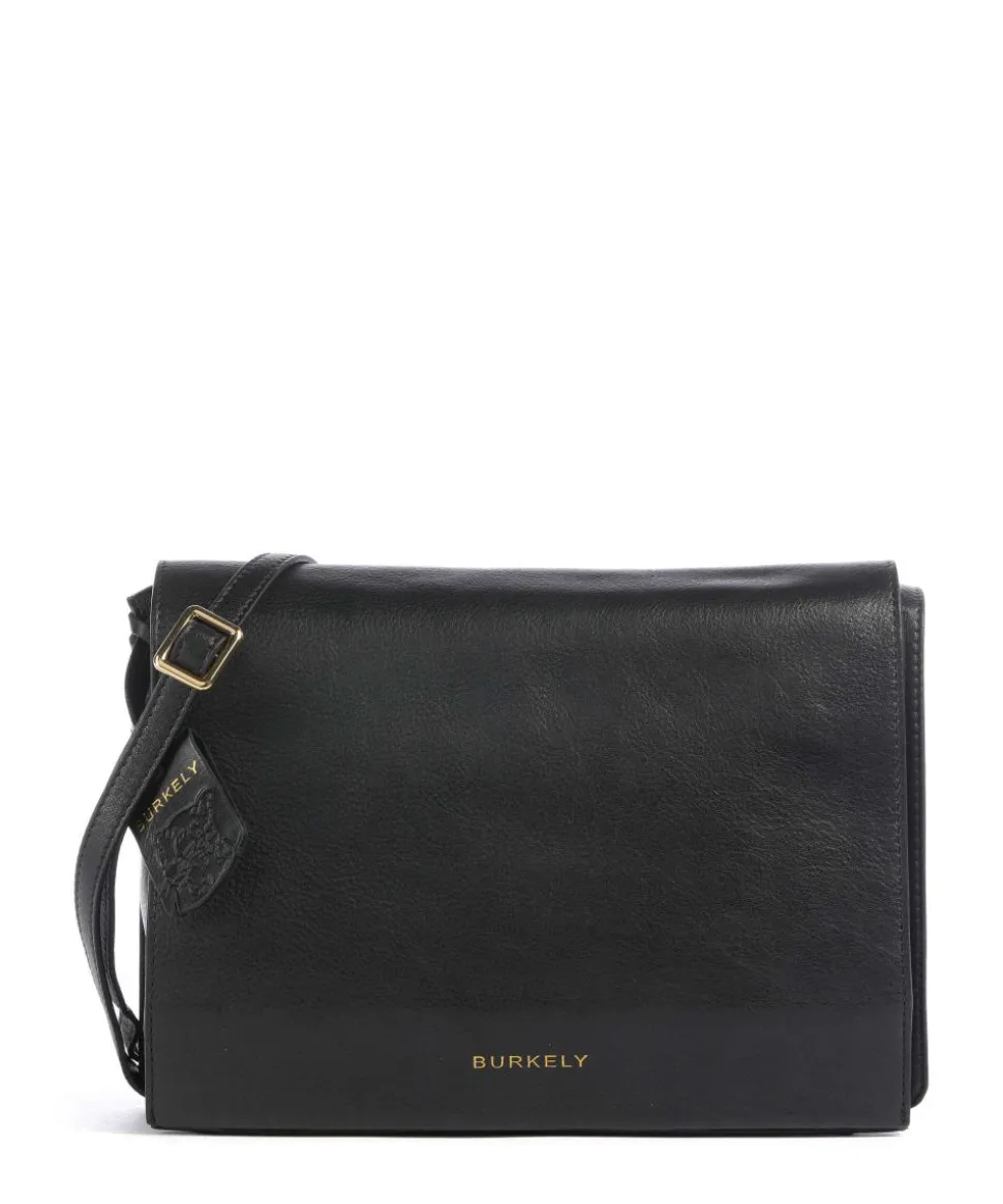 Fine Florence Umhängetasche genarbtes Leder schwarz