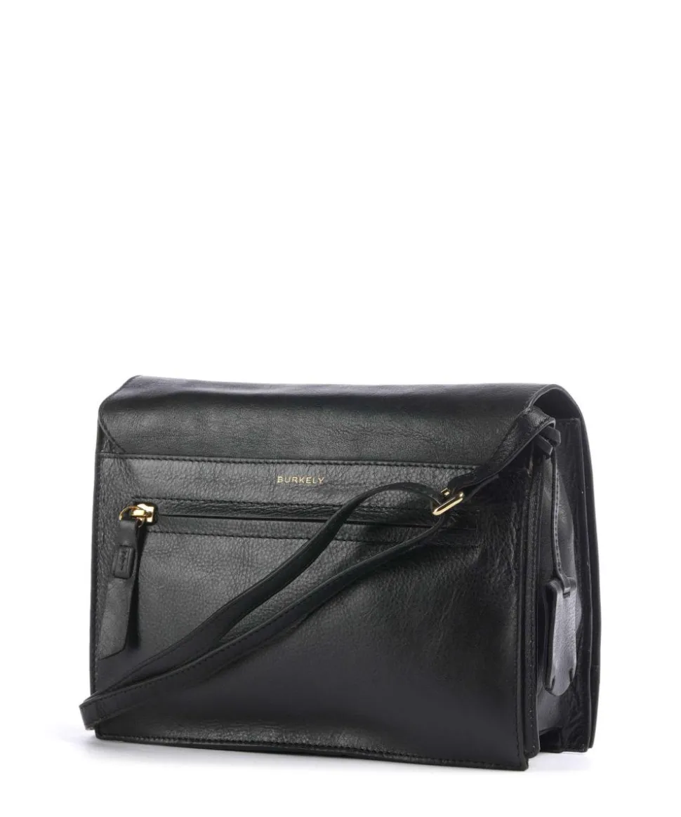 Fine Florence Umhängetasche genarbtes Leder schwarz