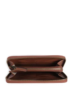 Finja L Geldbörse fein genarbtes Rindsleder braun