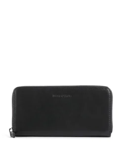 Finja L Geldbörse fein genarbtes Leder schwarz