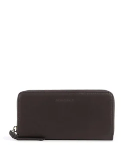 Finja L Geldbörse fein genarbtes Rindsleder dunkelbraun