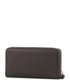 Finja L Geldbörse fein genarbtes Rindsleder dunkelbraun