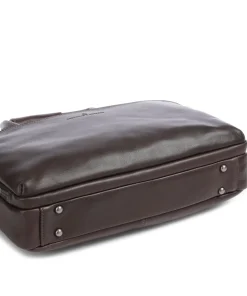 Firenze Aktentasche 15″ genarbtes Leder dunkelbraun