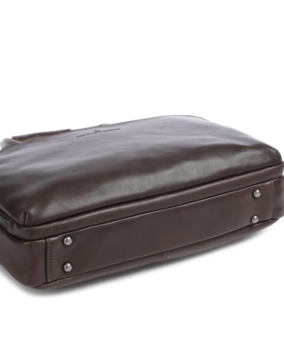 Firenze Aktentasche 15″ genarbtes Leder dunkelbraun