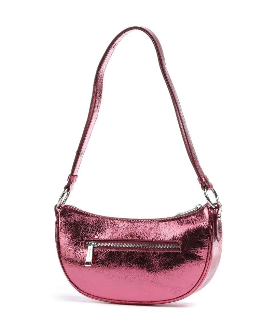 Firenze Fashion Schultertasche genarbtes Rindsleder pink