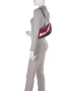 Firenze Fashion Schultertasche genarbtes Rindsleder pink