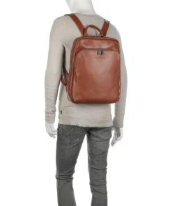 Firenze Rucksack 14″ fein genarbtes Leder cognac