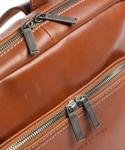 Firenze Rucksack 14″ fein genarbtes Leder cognac
