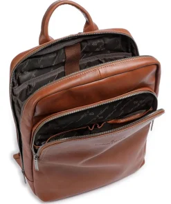 Firenze Rucksack 14″ fein genarbtes Leder cognac