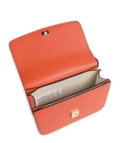 Flap Re Umhängetasche Lederimitat orange