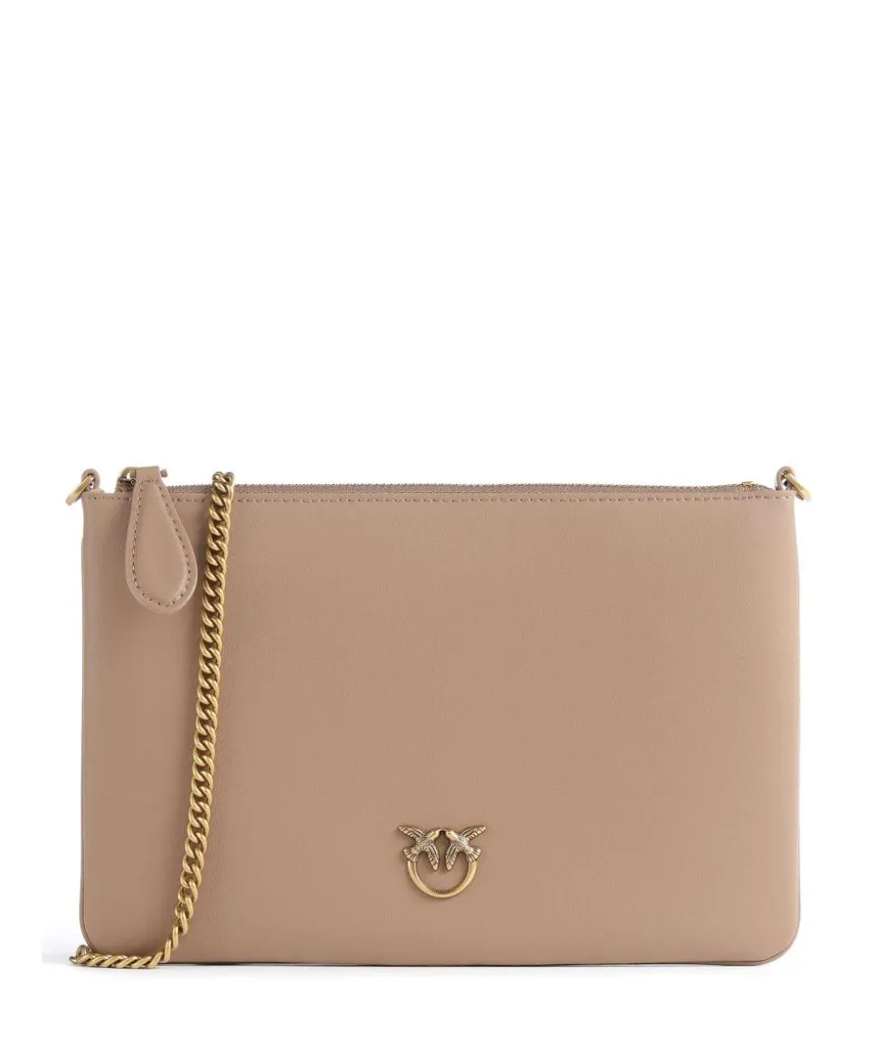 Flat Classic Umhängetasche fein genarbtes Rindsleder braun