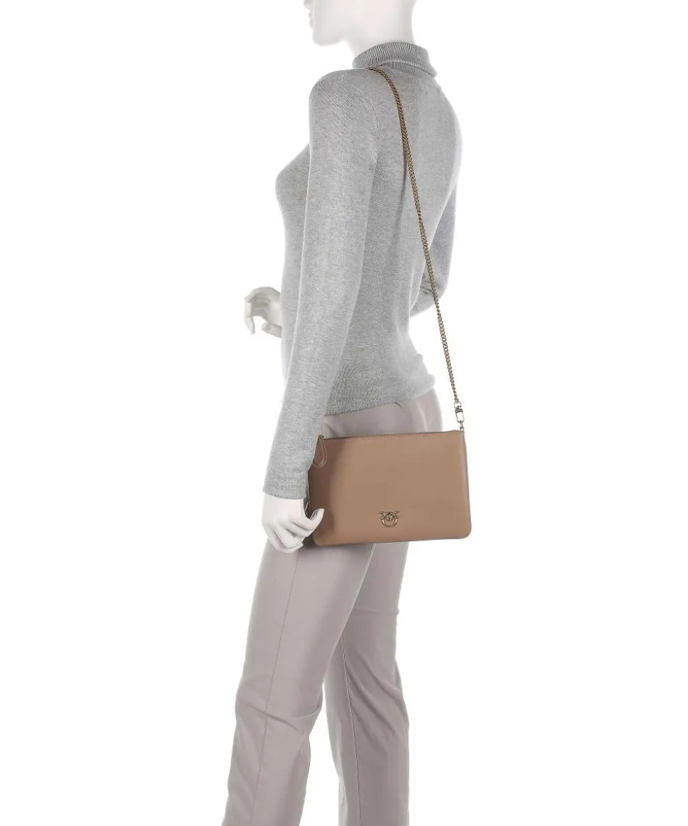 Flat Classic Umhängetasche fein genarbtes Rindsleder braun